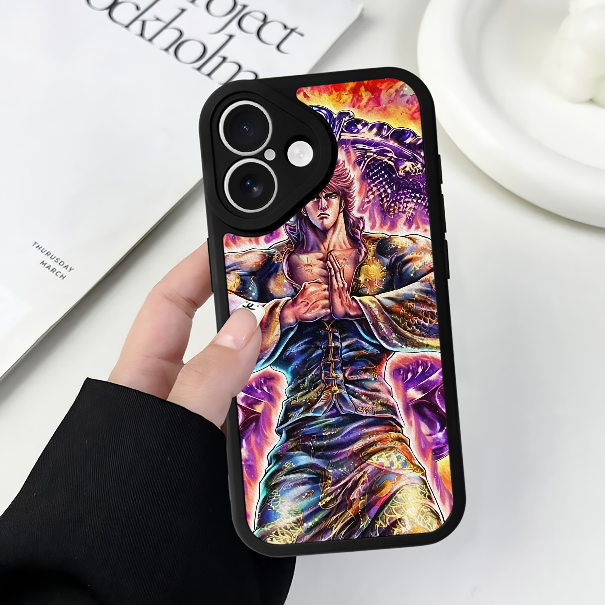 （画像用） 北斗の拳 Fist of the North Star 【iPhone 16シリーズ対応】シリコンスマホケース（レザー調） 材質：シリコン